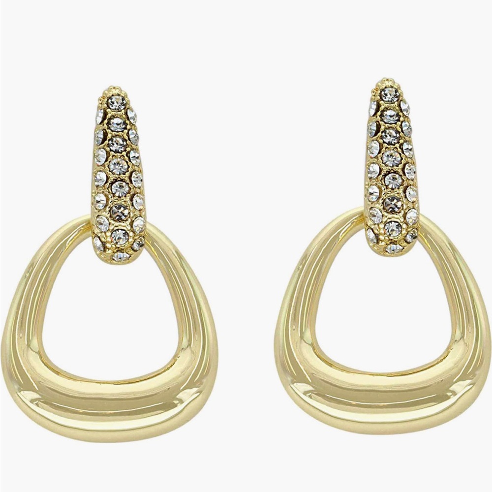 Elegant Gold and crystal door knocker earrings